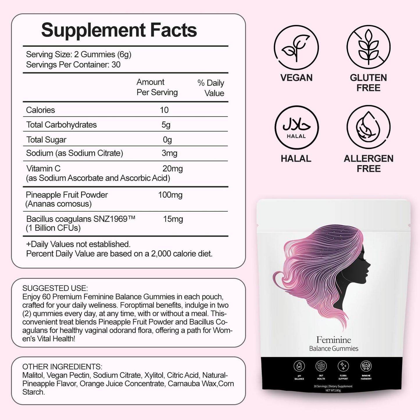 NEWUREHO Nuora Feminine Balance Gummies โ Pineapple Probiotics for Women, 60 Gummies
