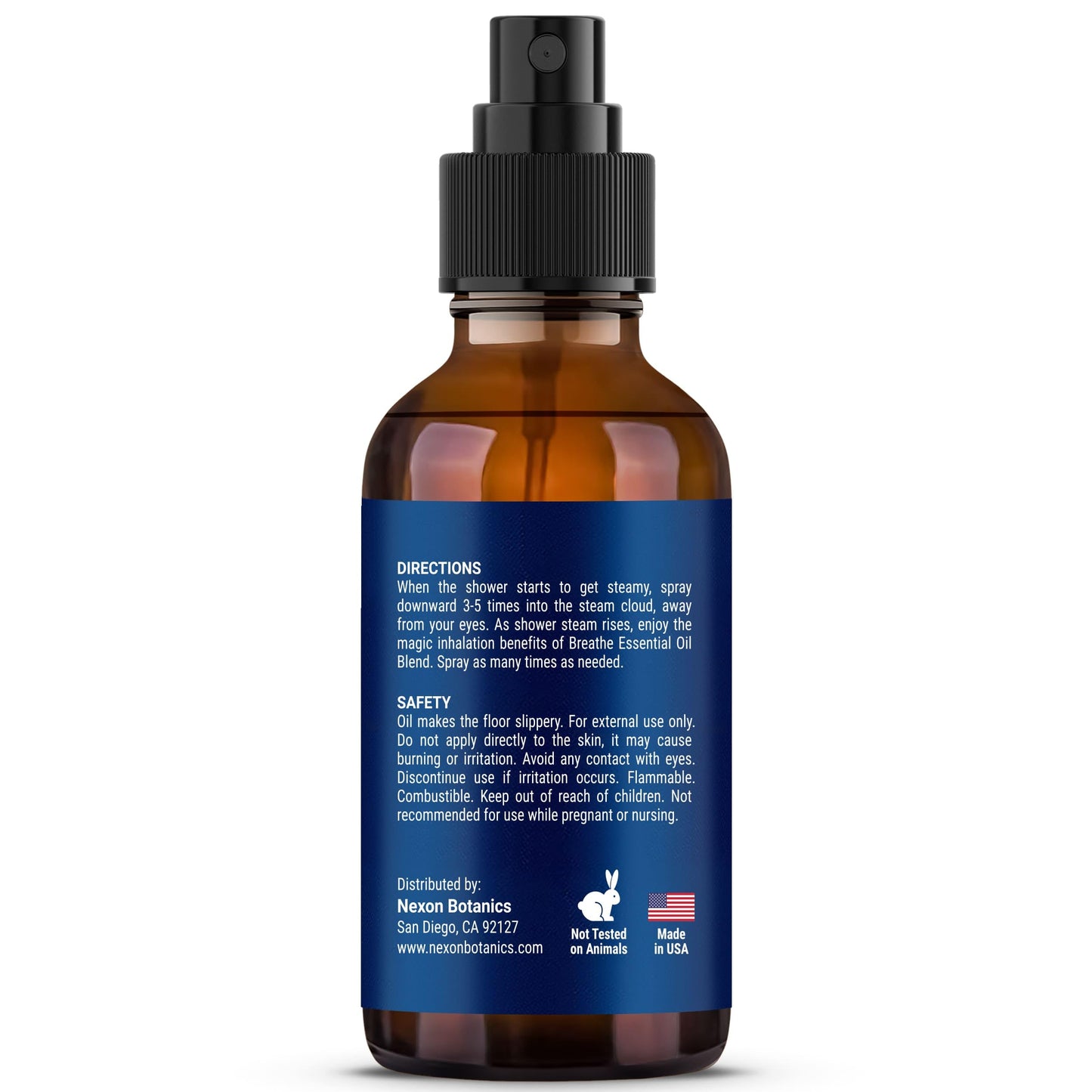 Breathe Shower Steamer Spray 2 oz โ Aromatherapy Mist with Rosemary, Peppermint & Eucalyptus | Nexon Botanics