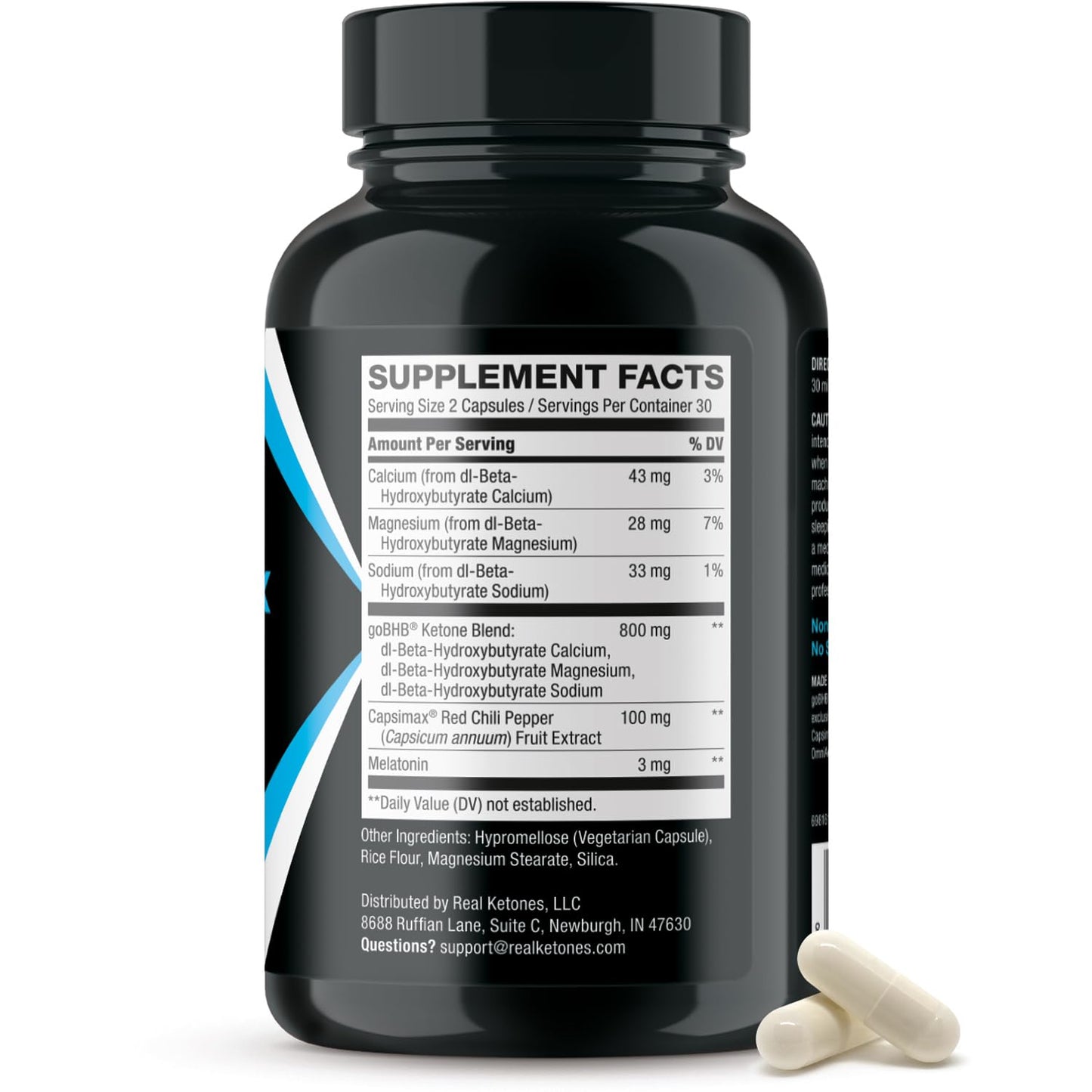 Night Burn Keto BHB Exogenous Ketones β Capsimax & Melatonin (60 Count)