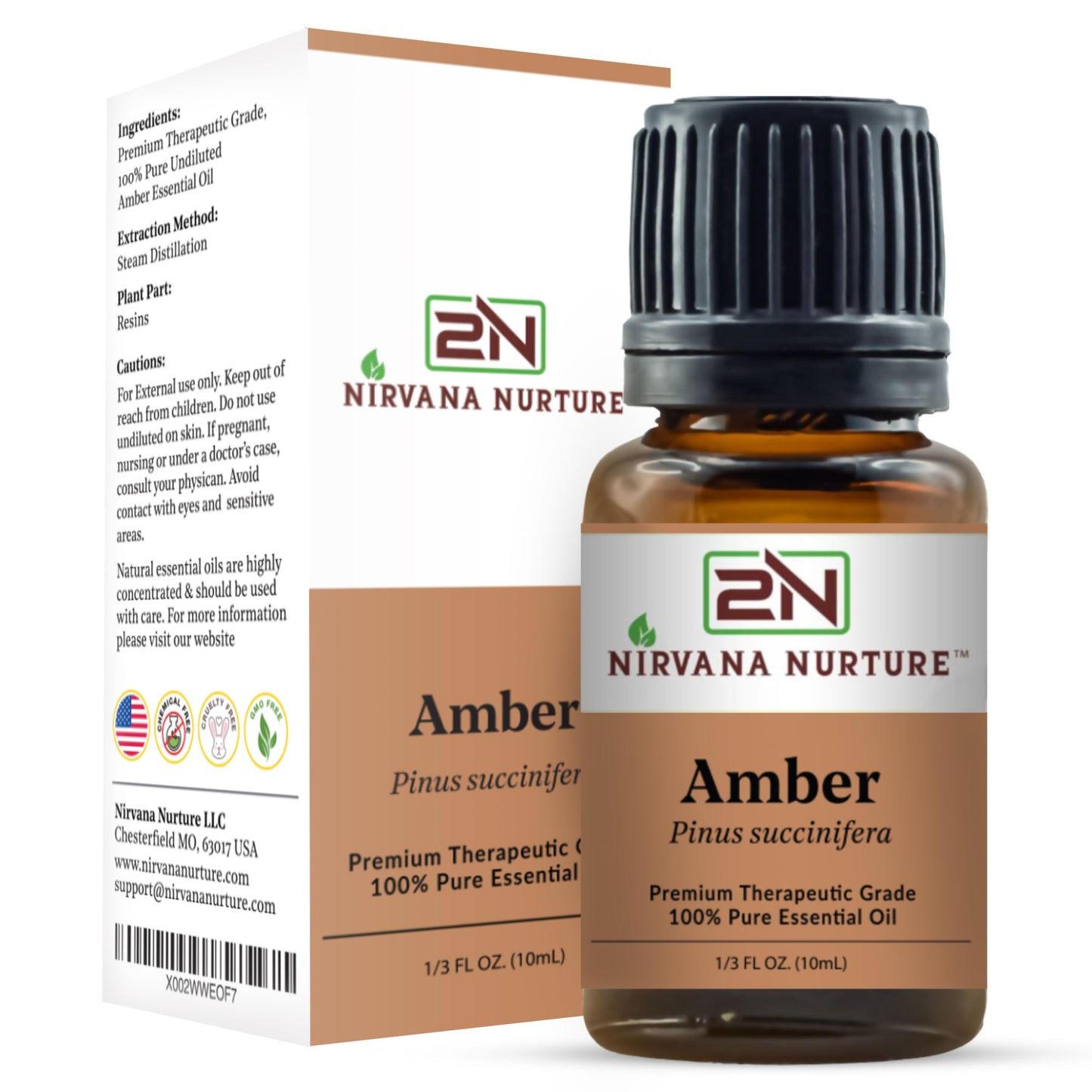 Nirvana Nurture Amber Essential Oil โ 100% Pure, Premium Therapeutic Grade, Undiluted