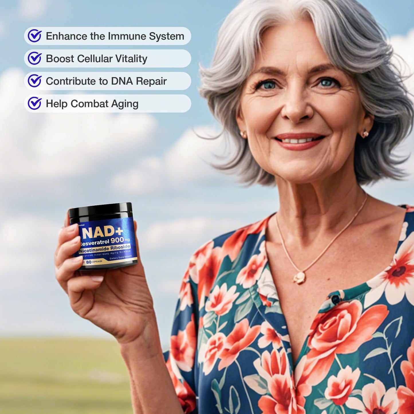 NLMUBR LUCKSIT NAD Supplement โ Liposomal NAD with Nicotinamide Riboside, Resveratrol & Quercetin 900 | 400 Count (5 Pack)