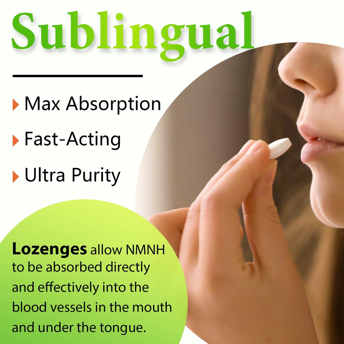 Sublingual NMNH 500mg NAD Supplement โ 120 Servings for Anti-Aging, Energy & Immunity