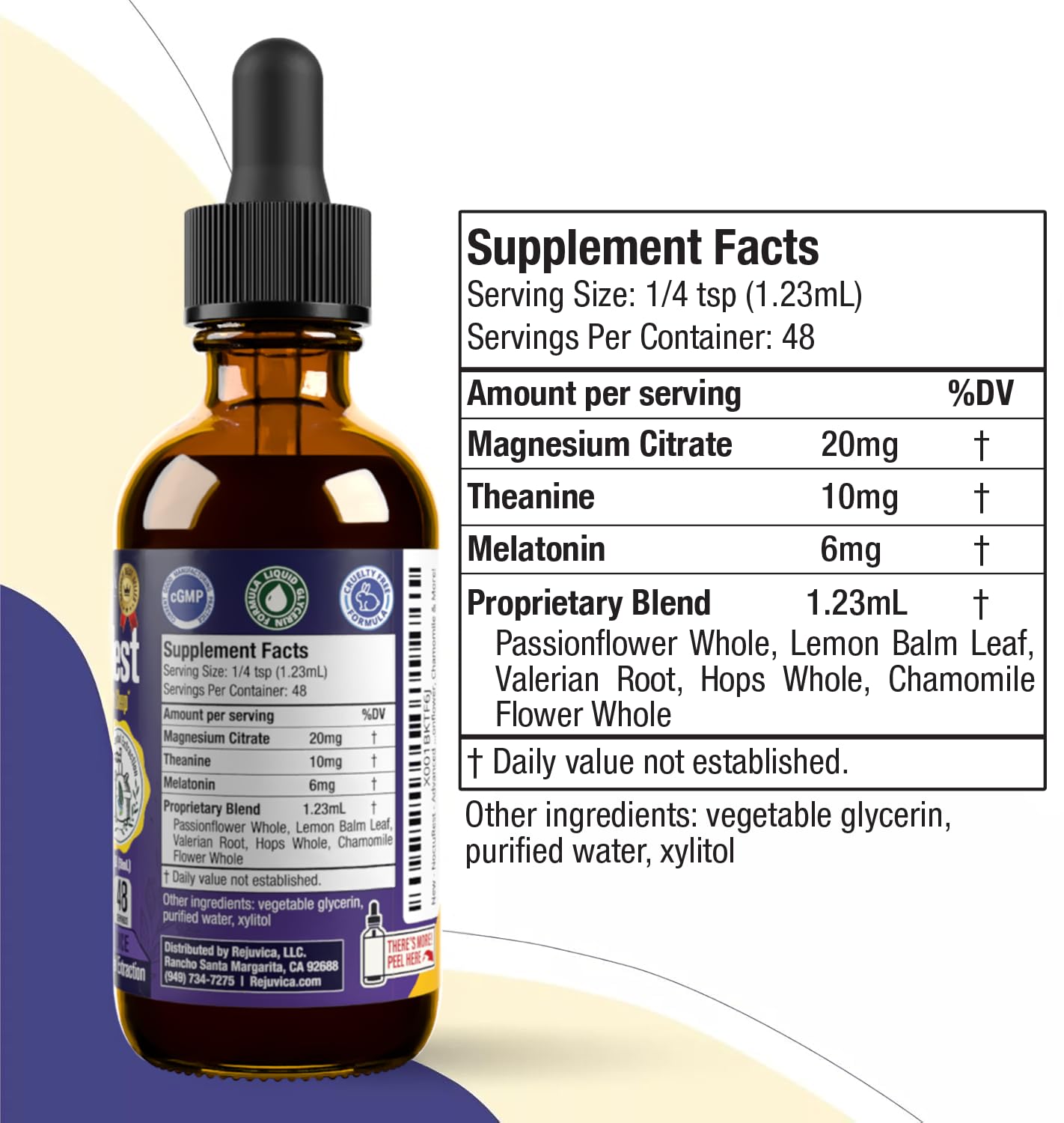 NoctuRest Natural Sleep-Aid with Valerian & Melatonin β Alcohol-Free Liquid for 2X Absorption