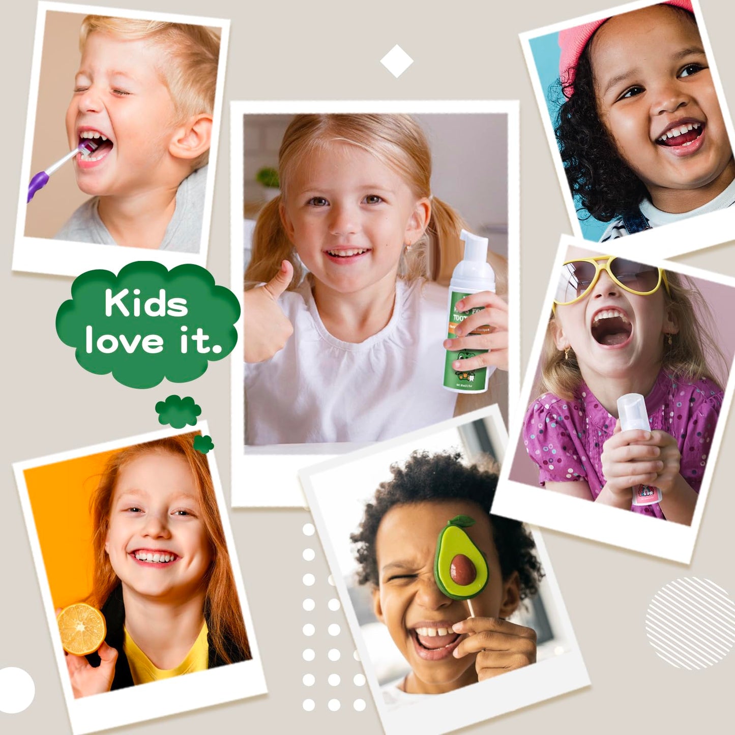 NOHOO Fluoride-Free Foam Toothpaste for Kids โ 2 Strawberry + 2 Watermelon (60ml)