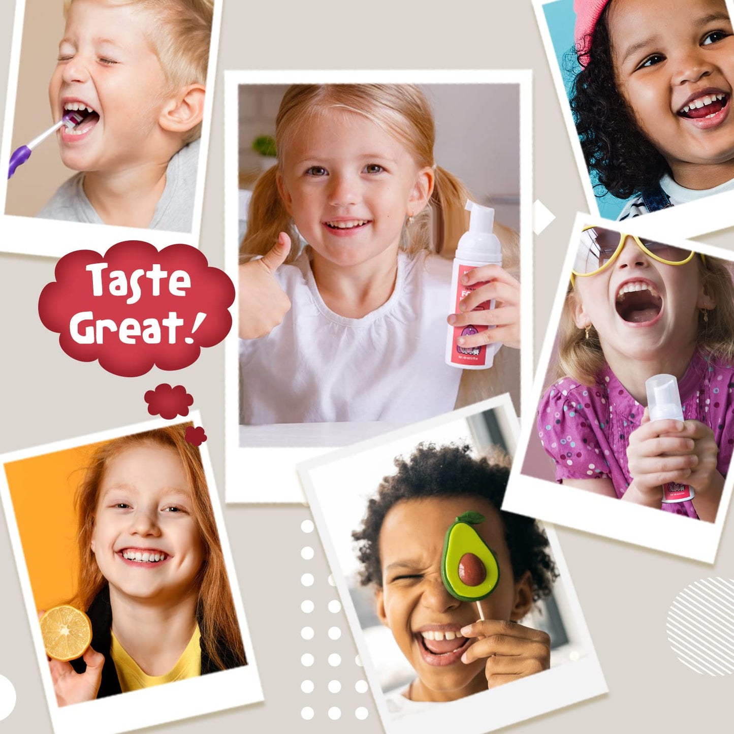 NOHOO Fluoride-Free Foam Toothpaste for Kids โ Strawberry & Orange