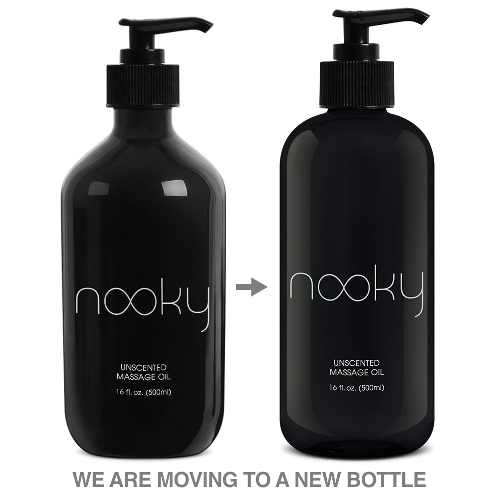 Nooky Massage Oil with Fractionated Coconut Oil โ Unscented, 16 oz