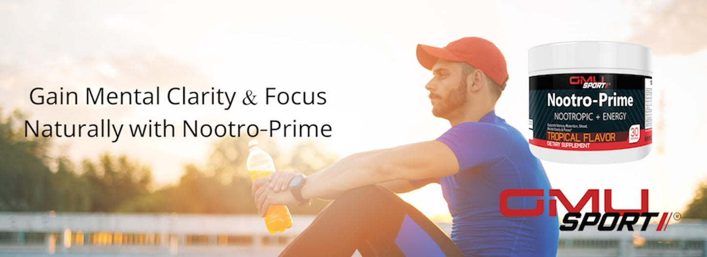 Nootro-Prime Brain Boost – Focus & Memory Nootropic (30 Servings) Tropical