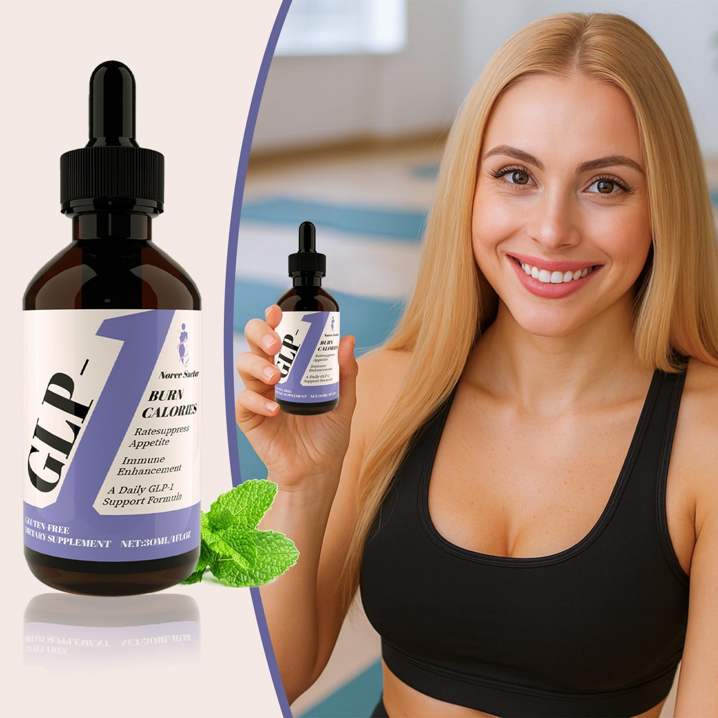 Norce Sactor GLP-1 Drops โ Natural Liquid Supplement for Women & Men | Digestive & Gut Health