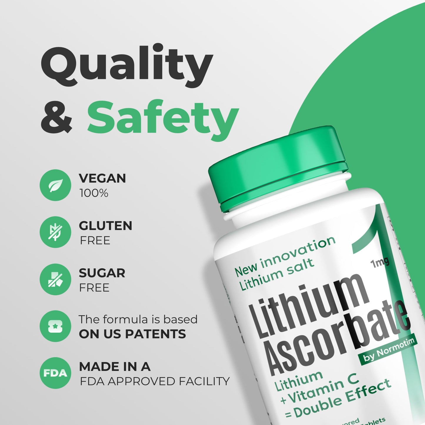 Normotim Lithium Ascorbate 1mg โ Safe Microdose Mood & Focus | USA Made