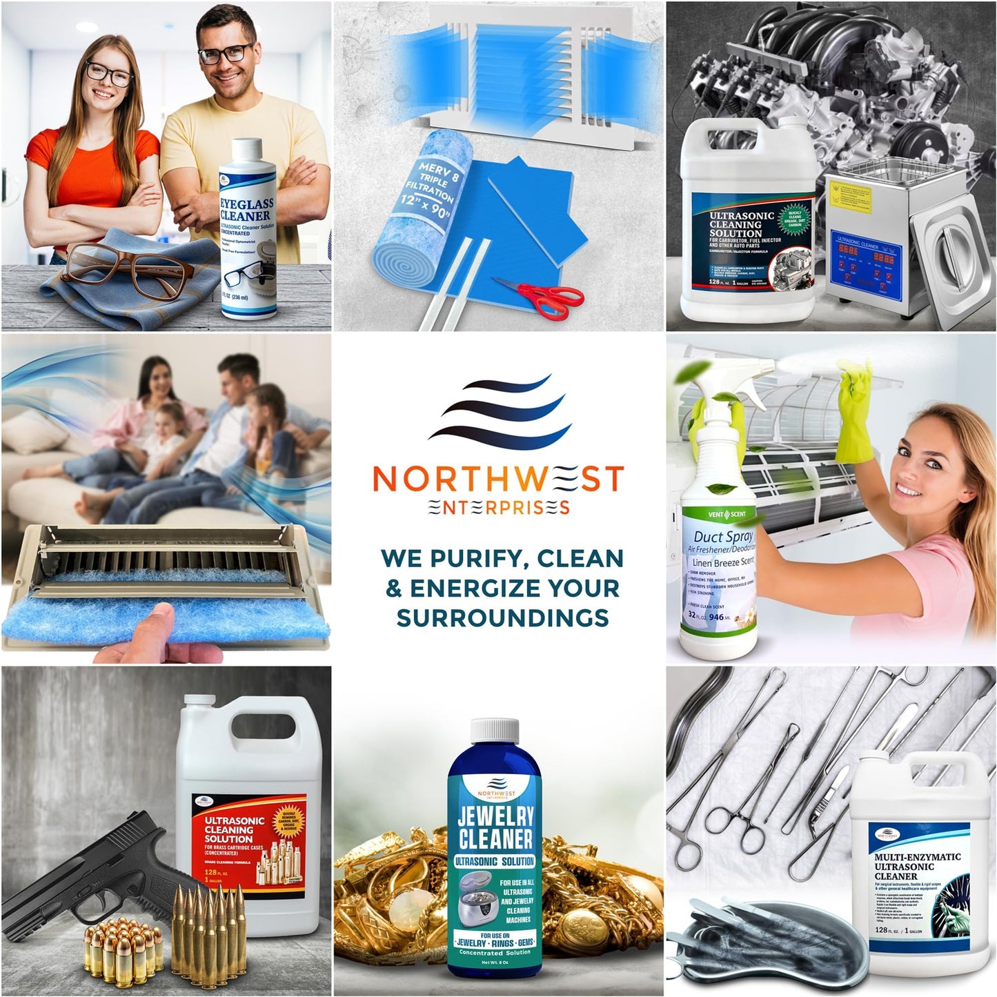 NORTHWEST ENTERPRISES Ultrasonic Eyeglass Cleaner Solution โ Concentrated Glasses Cleaner for Sonic & Ultrasonic Machines
