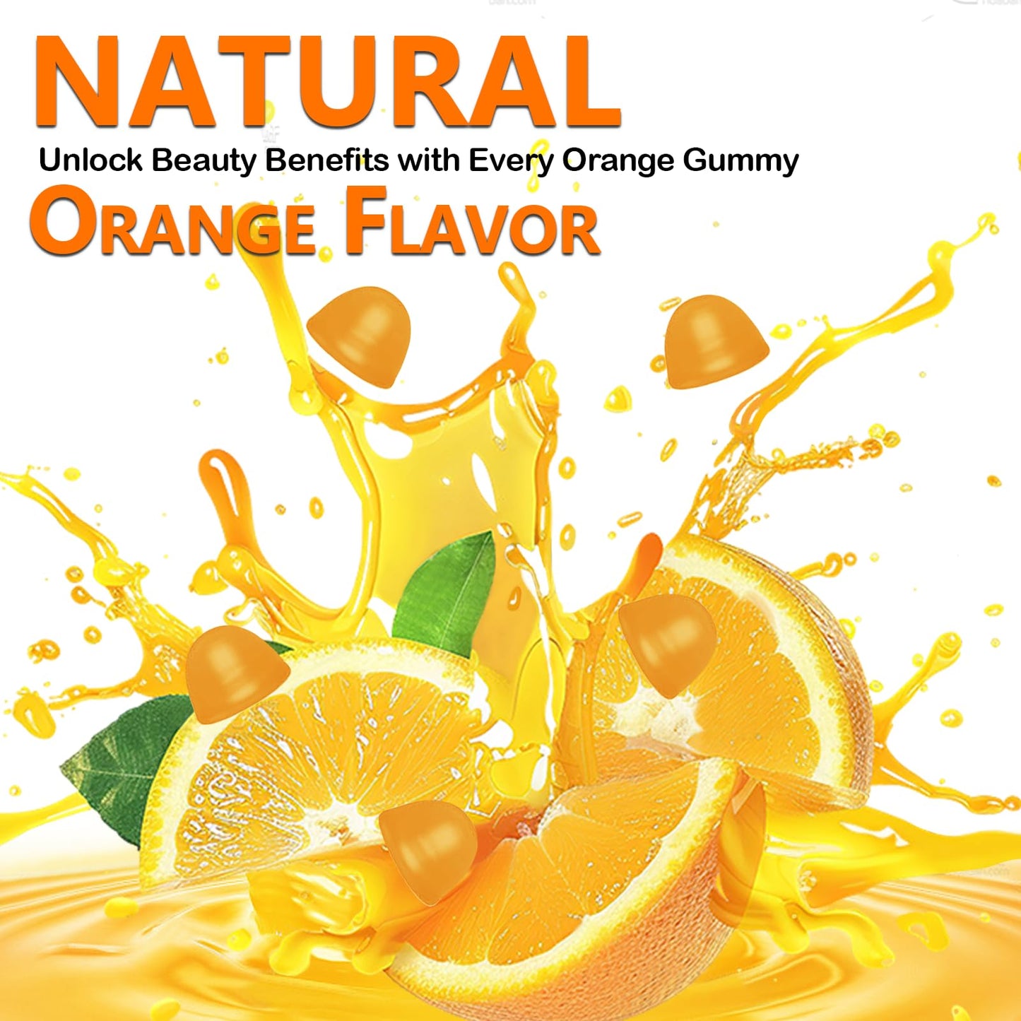 Novafun Vegan Biotin-Gummies for Hair Growth โ 60 Orange Gummies (2500 mcg Biotin, Vitamin C & E)