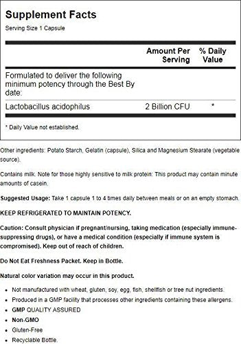 Now Foods Acidophilus 2 Billion 250 Caps โ Probiotic Supplement