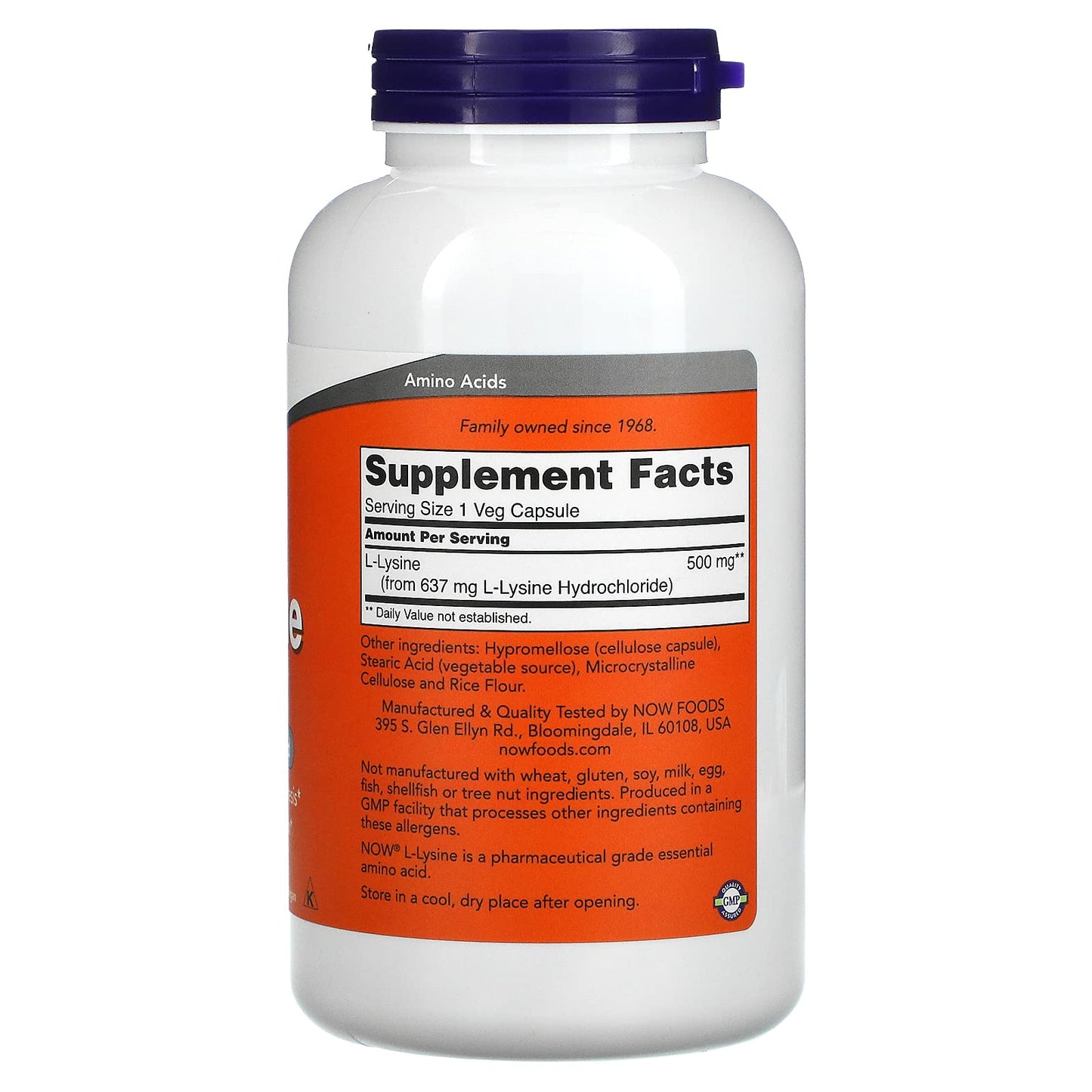 NOW Foods L-Lysine 500 mg | 250 Capsules (Pack of 2) โ Immune Support & Collagen