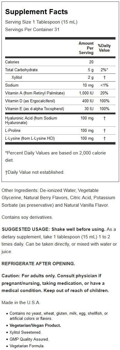 Now Foods Liquid Hyaluronic Acid 100 mg โ 16 oz