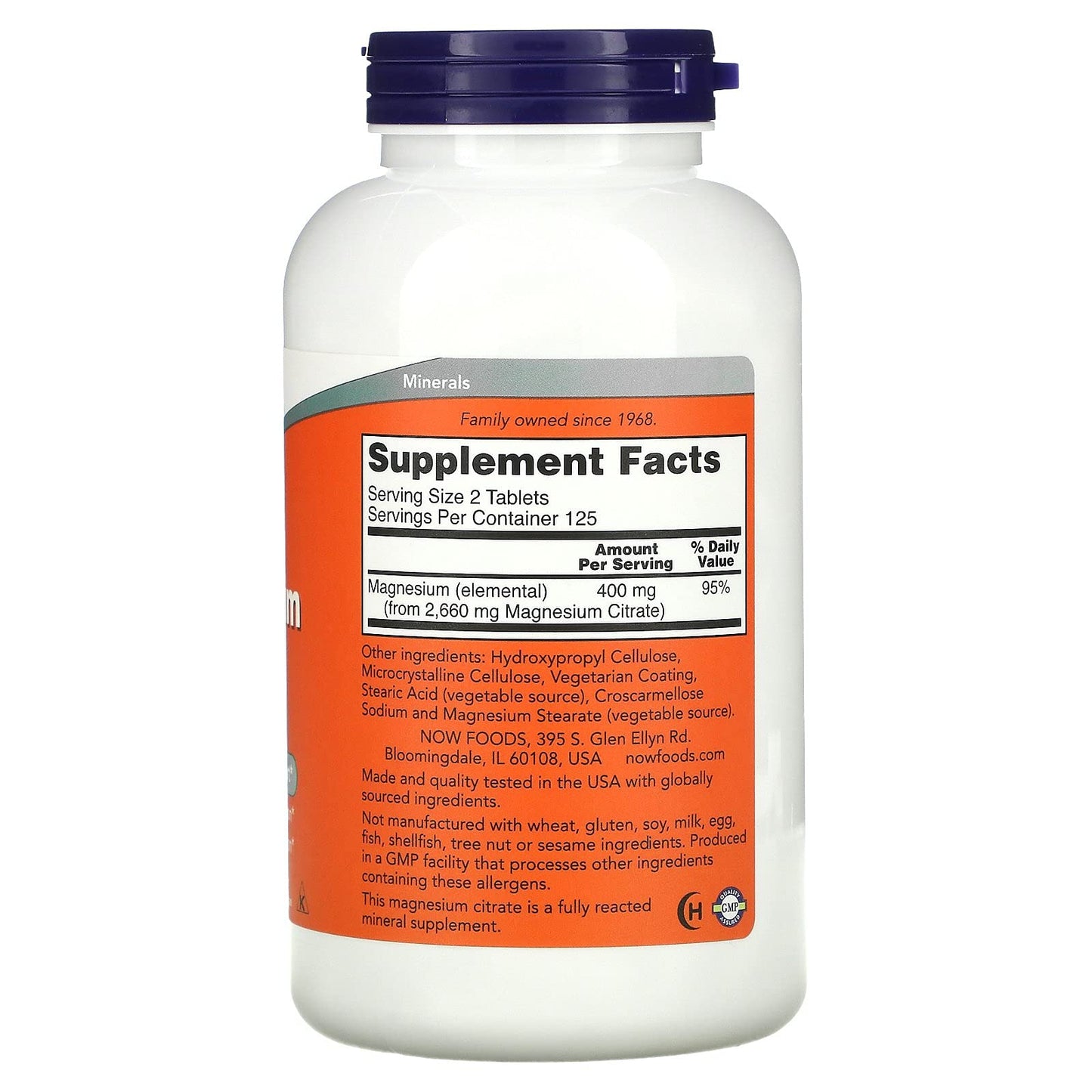 NOW Foods Magnesium Citrate 200 mg โ 250 Tabs (Pack of 2) | Magnesium Supplement