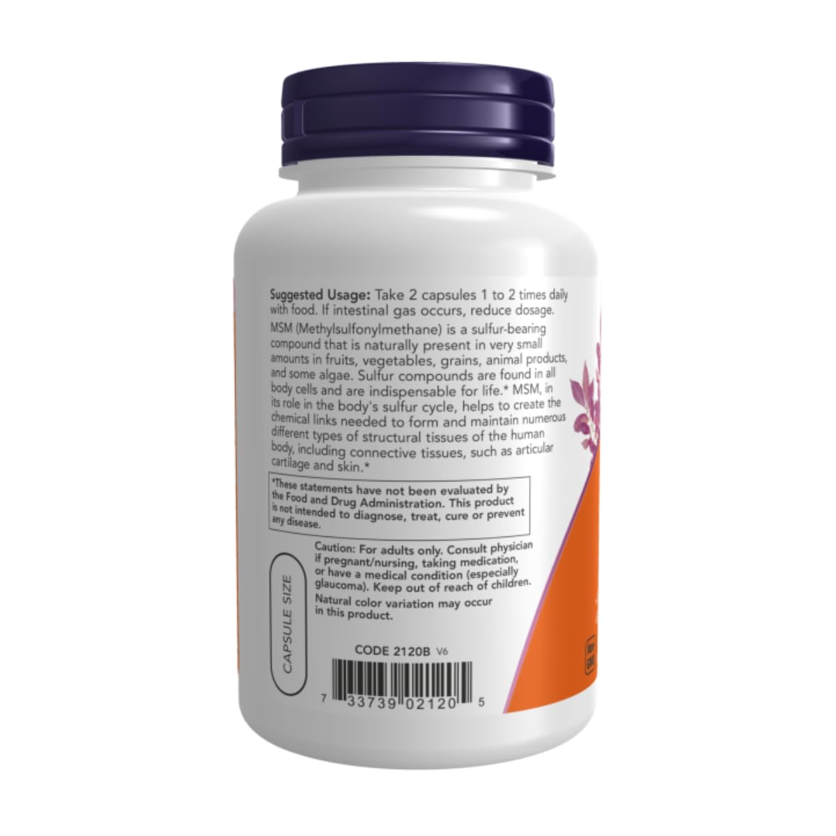 Now Foods MSM 1000mg, 120 Capsules โ Supports Connective Tissue & Healthy Cartilage