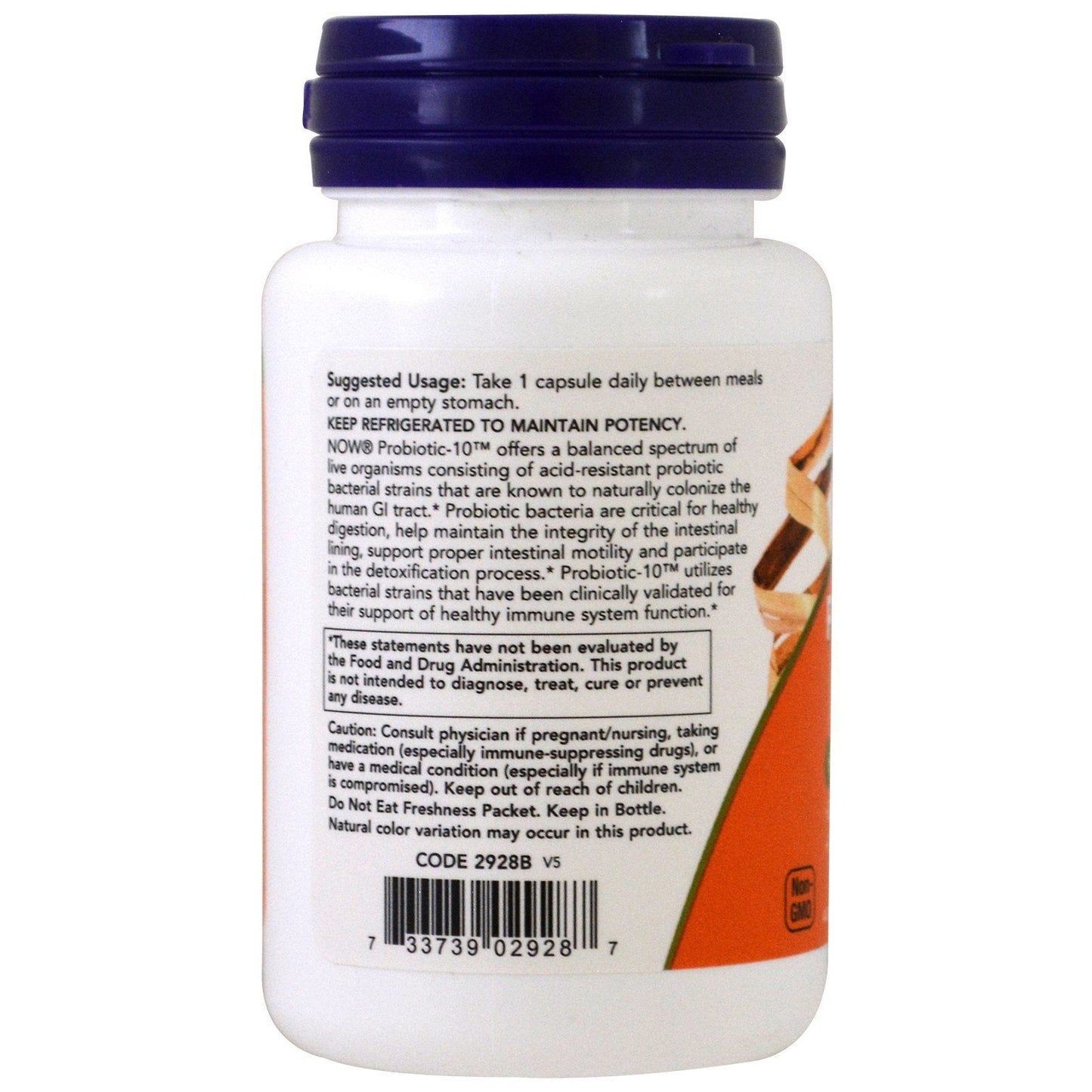 NOW Foods Probiotic10 50 Billion β 50 VegCaps, Pack of 2 | Probiotic Supplement