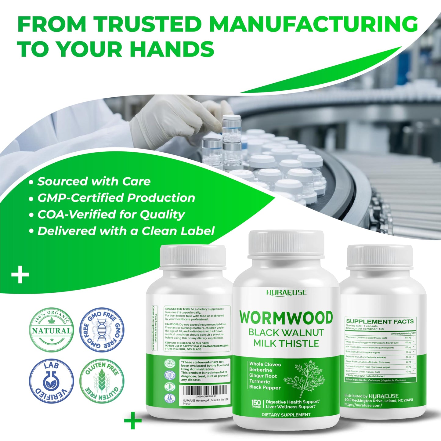 NURAFUSE Wormwood, Cloves & Milk Thistle โ Liver & Digestive Support