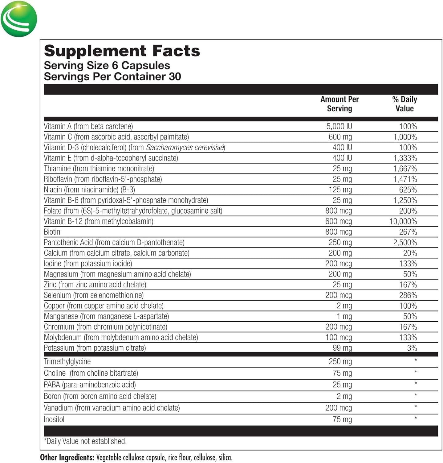UltraGenesis Iron-Free Multivitamin for Women & Men โ Immune Support for 50+ | Plant-Based 180 Vegan Capsules