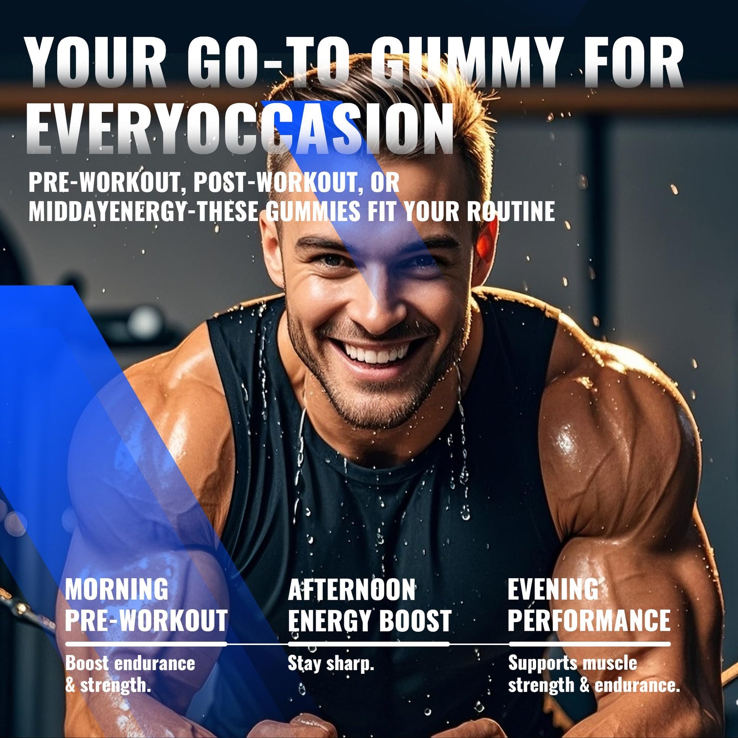 NUTRAGOGO Creatine Monohydrate Gummies โ 5g/Serving, Sugar Free, Vegan, Blueberry Electrolyte
