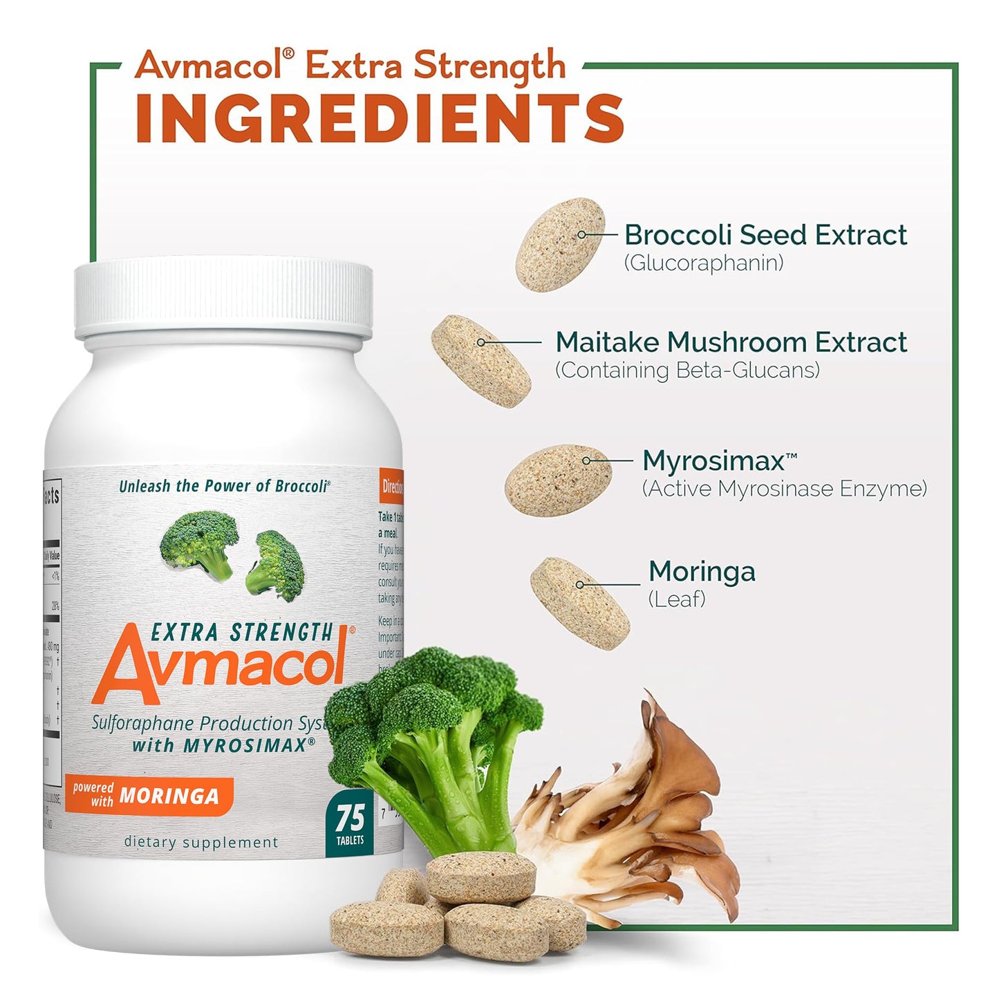 Nutramax Avmacol Extra Strength β #1 Researched Sulforaphane-Producing Detox & Immune Support (75 Tablets)
