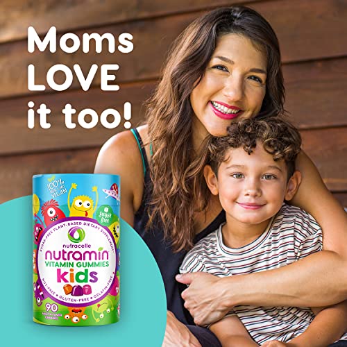NUTRAMIN Sugar-Free Vegan Gummy Multivitamins for Kids โ 90 Count Bottle | Nutracelle