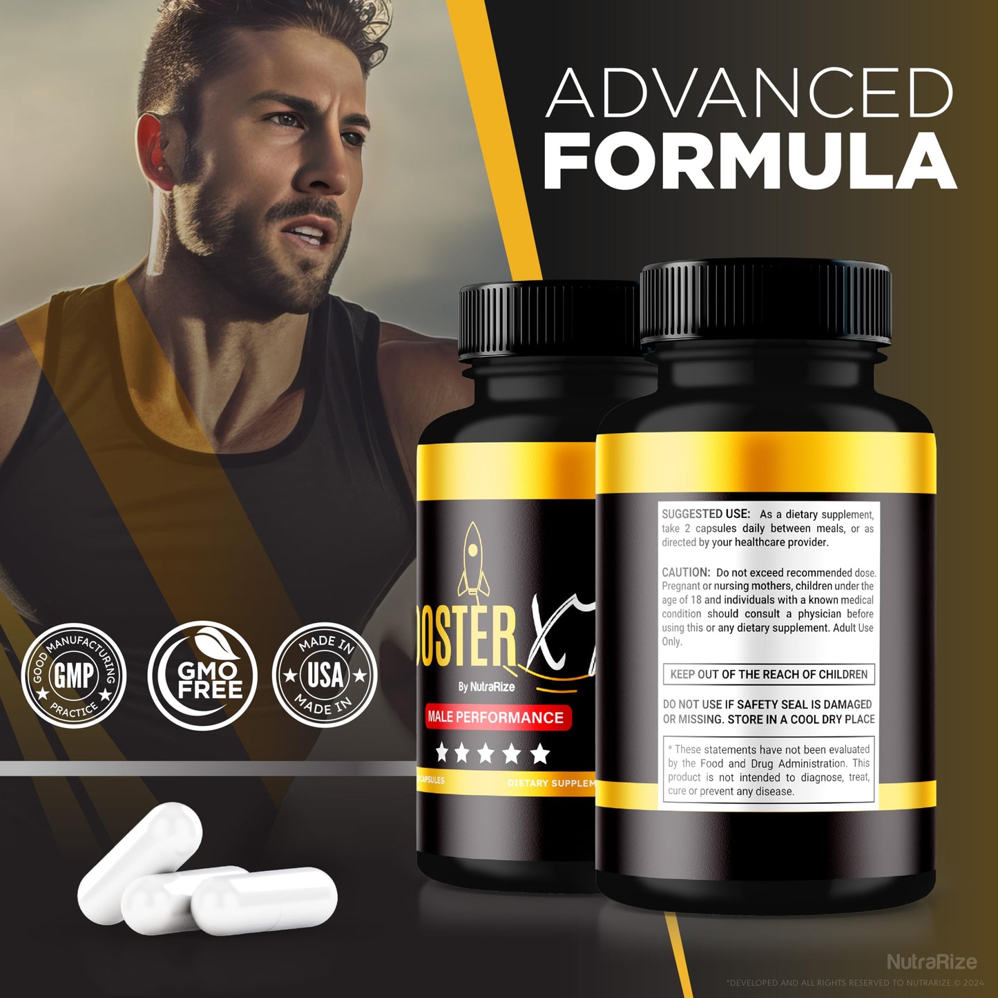 NutraRize Booster XT โ Pack of 3 for Men | Energy & Peak Performance | 180 Capsules