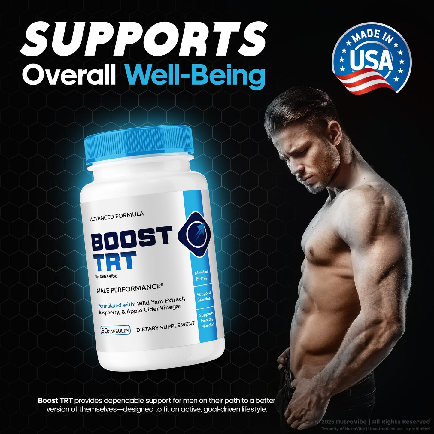 NutraVibe Boost TRT Capsules 3 Pack โ Official Formula, 180 Caps