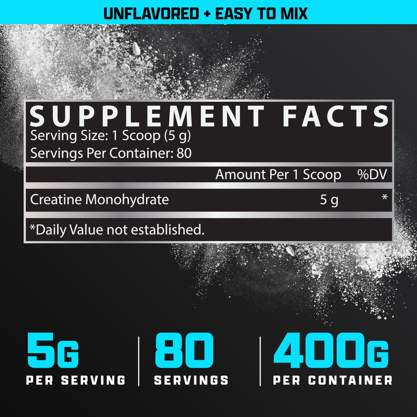 Nutrex Ultra Pure Creatine Monohydrate Powder Unflavored โ 5g Micronized, 80 Servings
