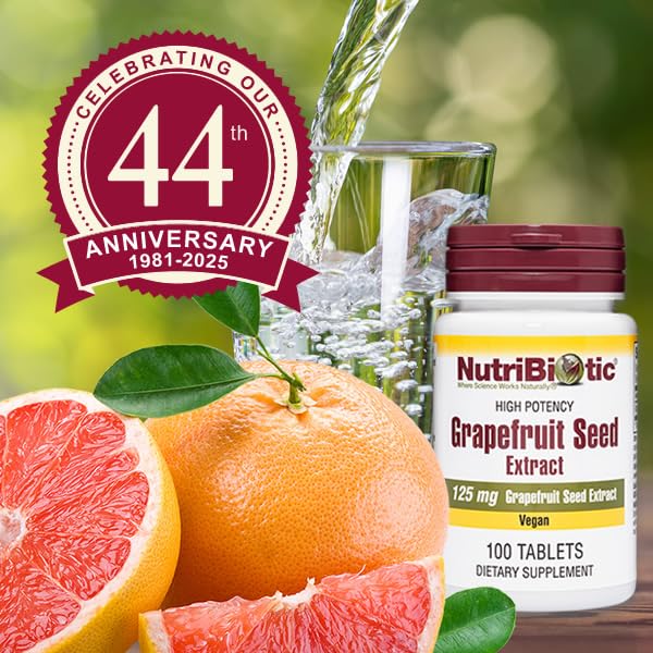 NutriBiotic Grapefruit Seed Extract Tablets 125mg โ 100 Count | Vegan, Gluten Free