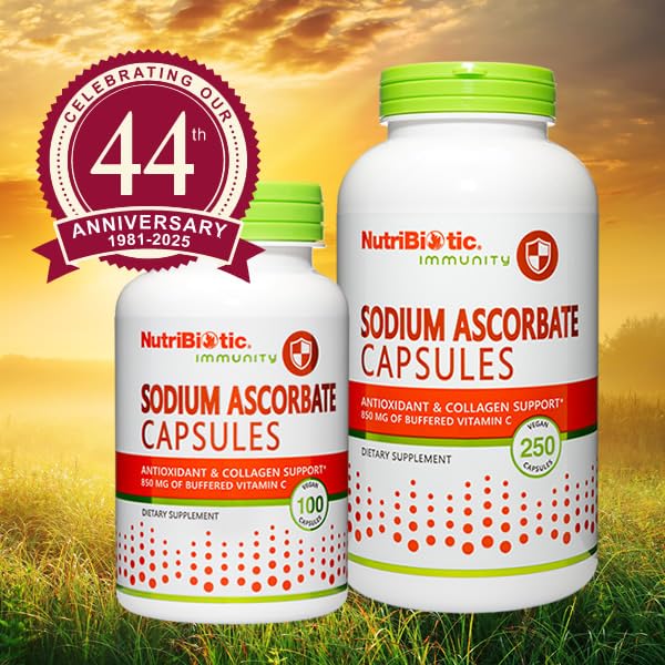 NutriBiotic Sodium Ascorbate Buffered Vitamin C โ 250 Ct | Vegan, Easy on Digestion