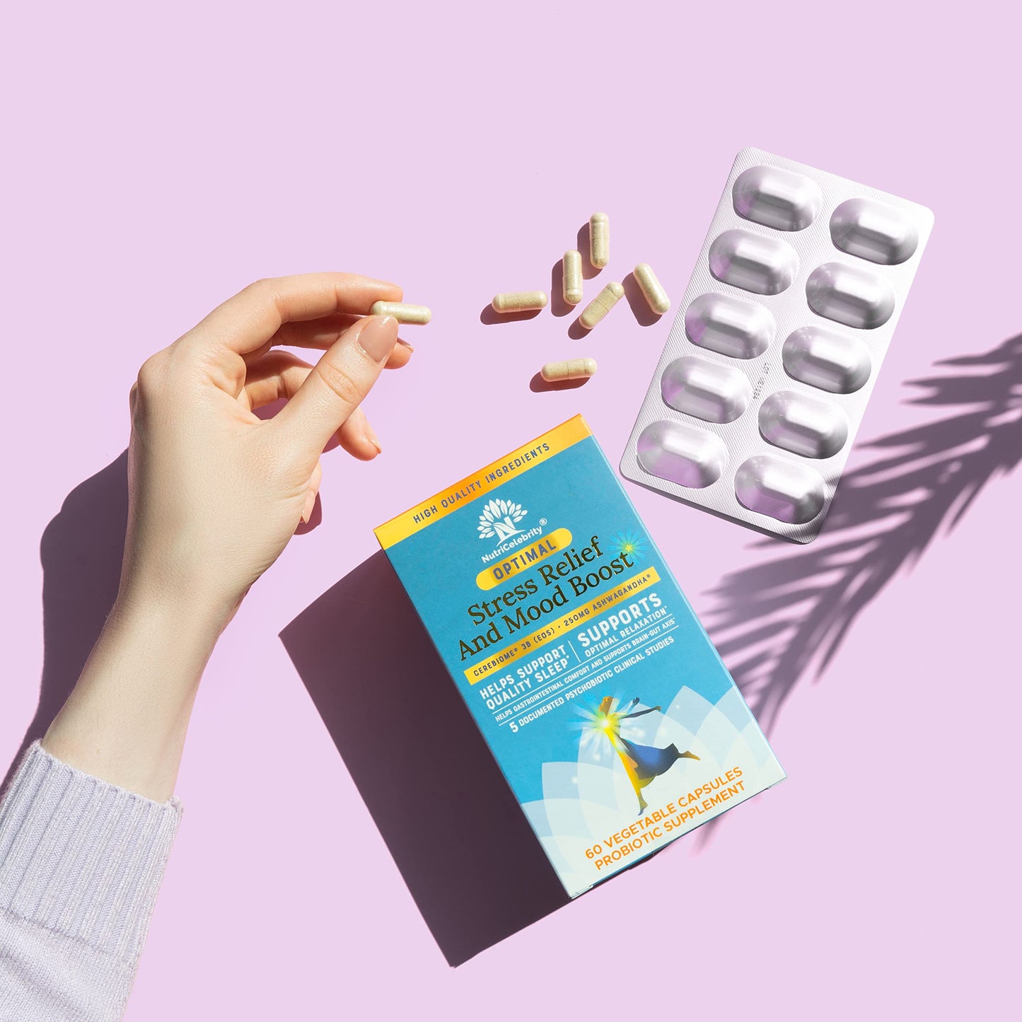 Nutricelebrity Optimal Stress Relief โ Mood Support, Sleep & Gut Health (60 Days)