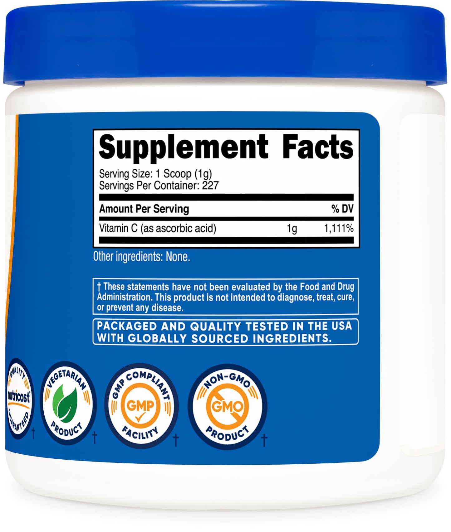 Nutricost Ascorbic Acid Powder Vitamin C โ 0.5 LBS (8 oz)