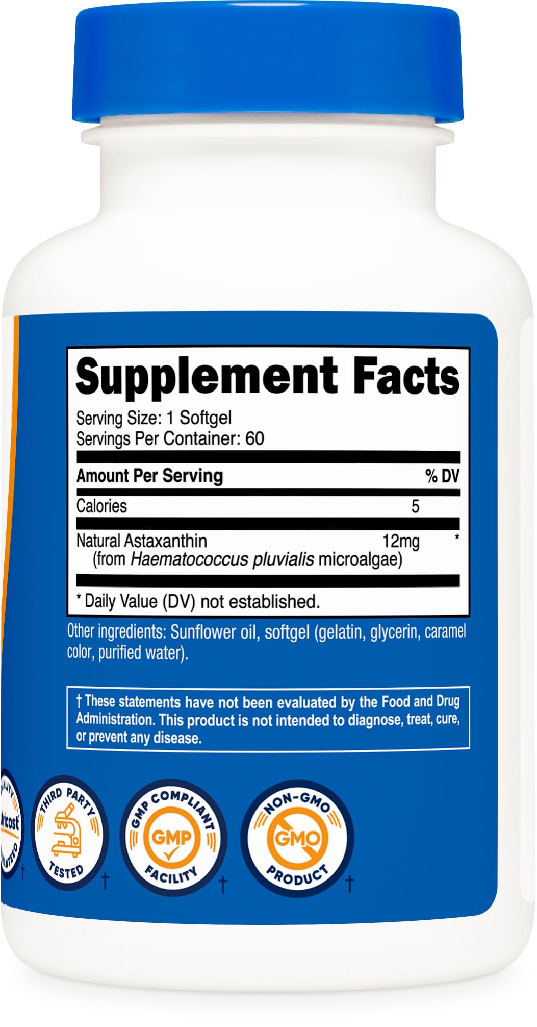 Nutricost Astaxanthin 12mg, 60 Softgels โ Non-GMO & Gluten Free (2 Month Supply)