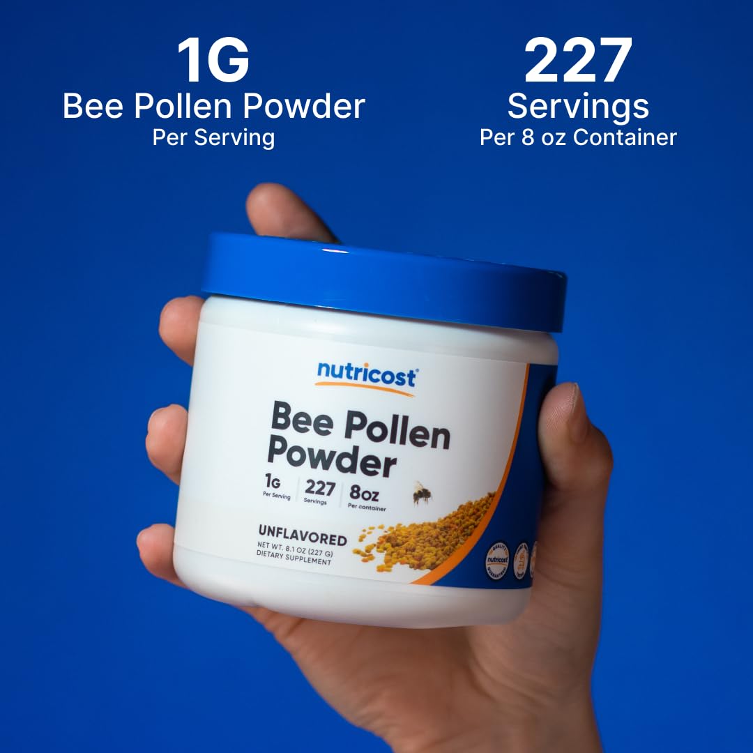 Nutricost Bee Pollen Powder (8 oz) β 227 Servings, Gluten Free, Non-GMO, Vegetarian Dietary Supplement