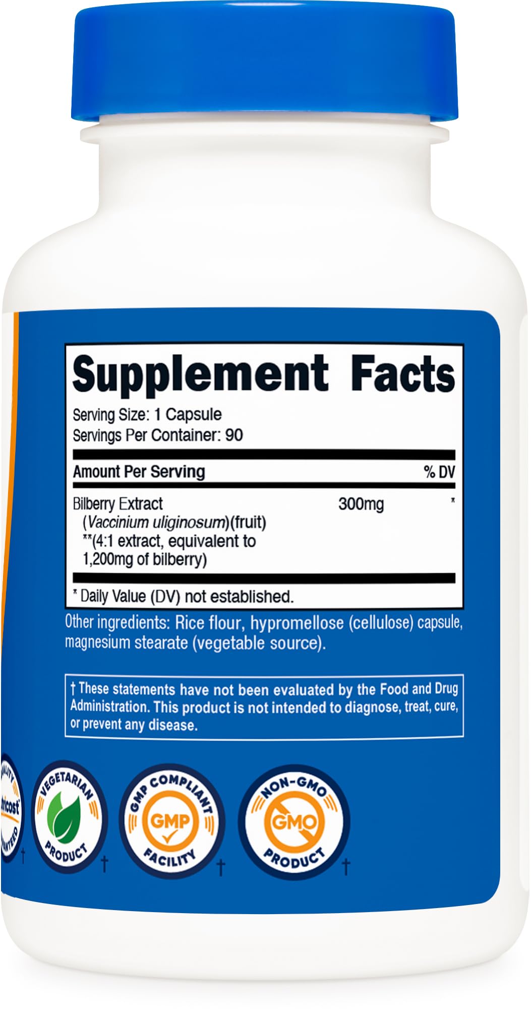 Nutricost Bilberry Capsules 1200mg Equivalent (90 Veg Capsules) โ Gluten Free & Non-GMO