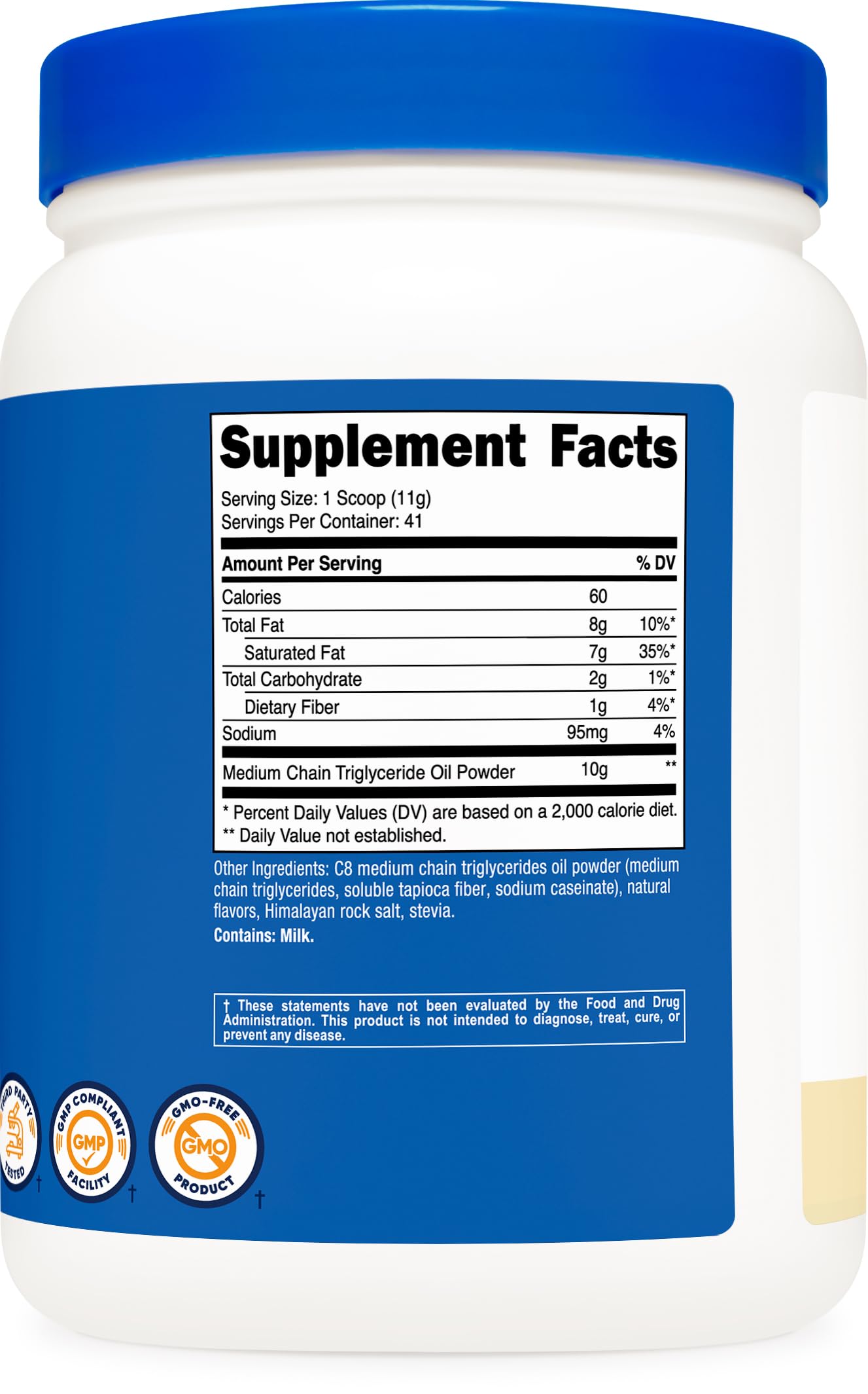 Nutricost C8 MCT Oil Powder 95% C8 โ Vanilla (1LB) | Keto, Non-GMO, Gluten Free