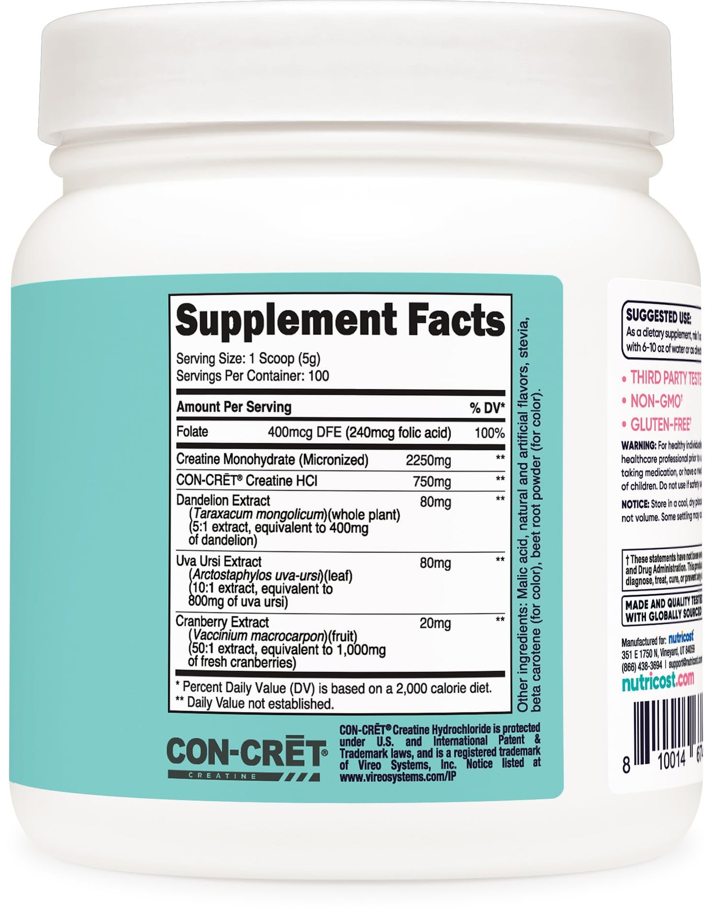 Nutricost Creatine Monohydrate Powder for Women โ Peach Mango, 100 Servings, Vegetarian, Non-GMO, Gluten Free