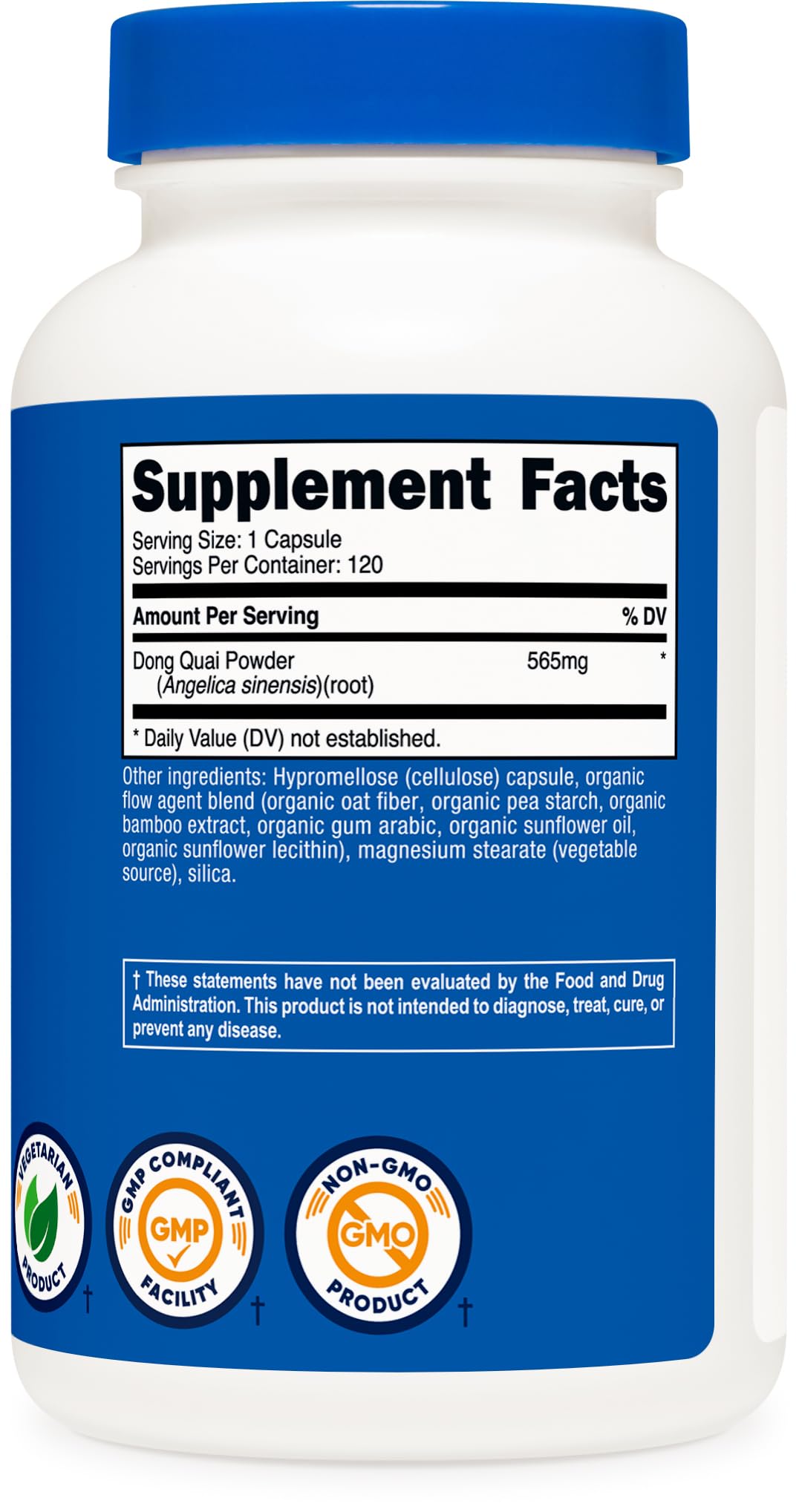 Nutricost Dong Quai 565mg โ 120 Vegetarian Capsules (Angelica Sinensis) | Gluten Free & Non-GMO