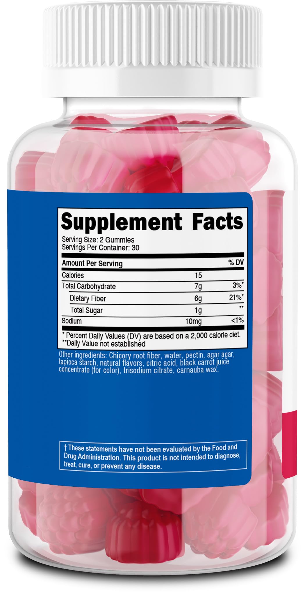 Nutricost Fiber Gummies Berry Fl flavored โ 120 Gummies, 6g Fiber per Serving, Vegan, 60 Servings