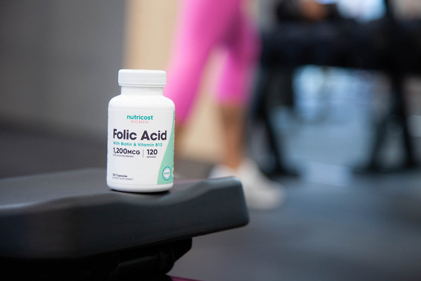 Nutricost Folic Acid for Women 1200 mcg โ 120 Veggie Caps, B12 & Biotin | Non-GMO, Gluten Free