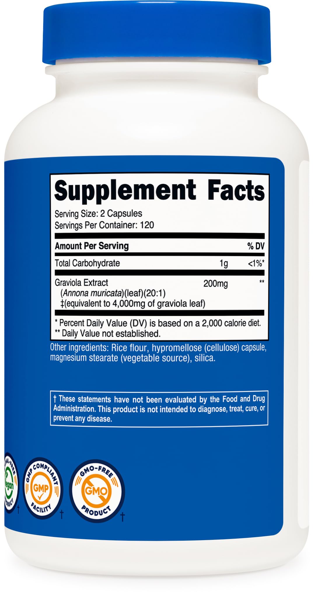Nutricost Graviola Extract (4,000mg Eq) โ 240 Capsules, 120 Servings, Vegan