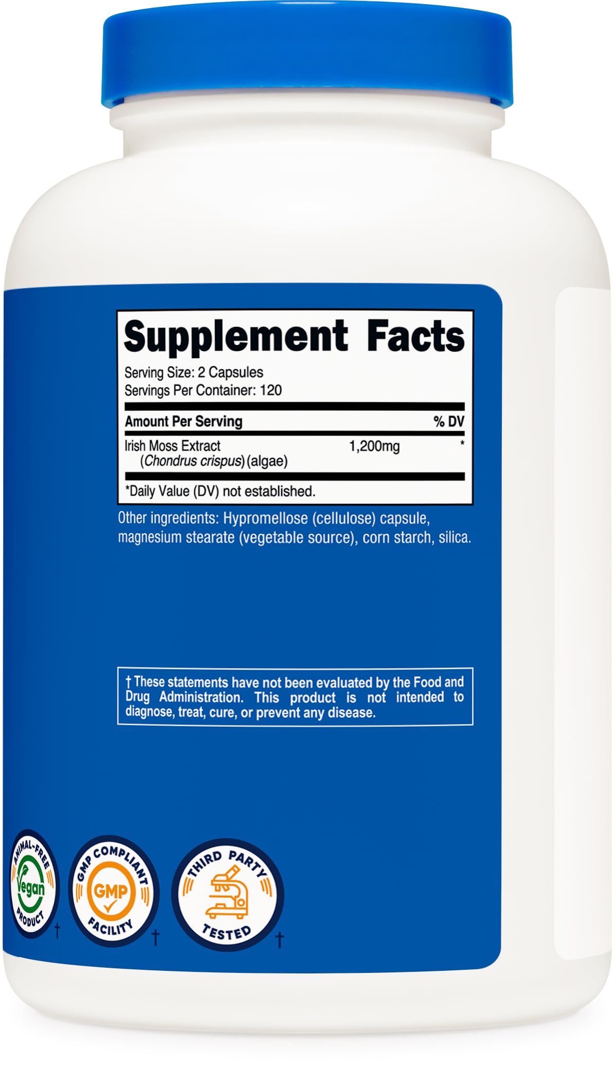 Nutricost Irish Sea Moss Extract Capsules 1200mg โ Vegan, Gluten-Free