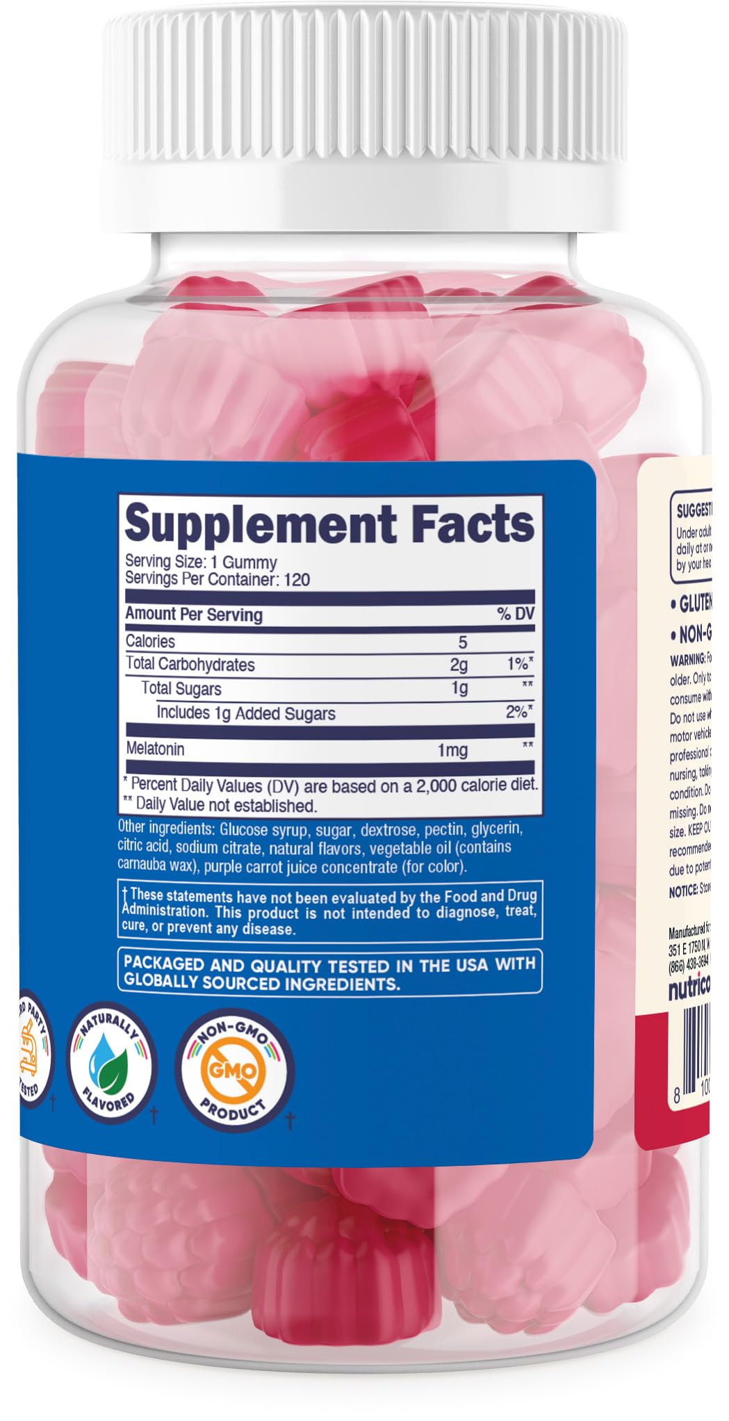 Nutricost Kids Melatonin Gummies 1mg โ 120 Strawberry Flavored