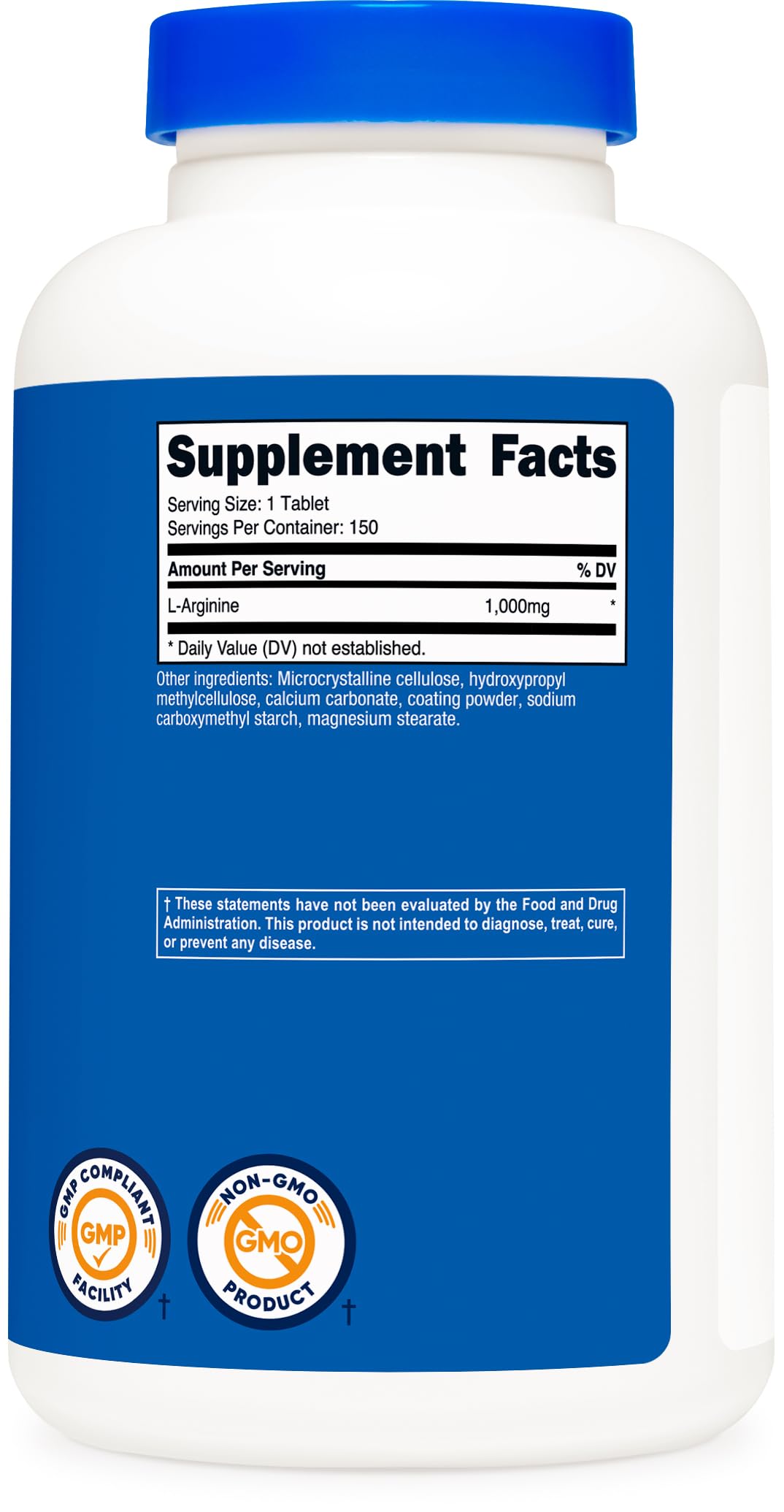 Nutricost L-Arginine 1000mg โ Amino Acid Tablets (150 Count)