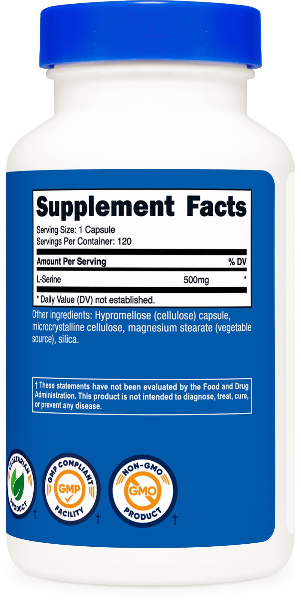 Nutricost L-Serine 500mg โ 120 Vegetarian Capsules, Non-GMO, Gluten Free