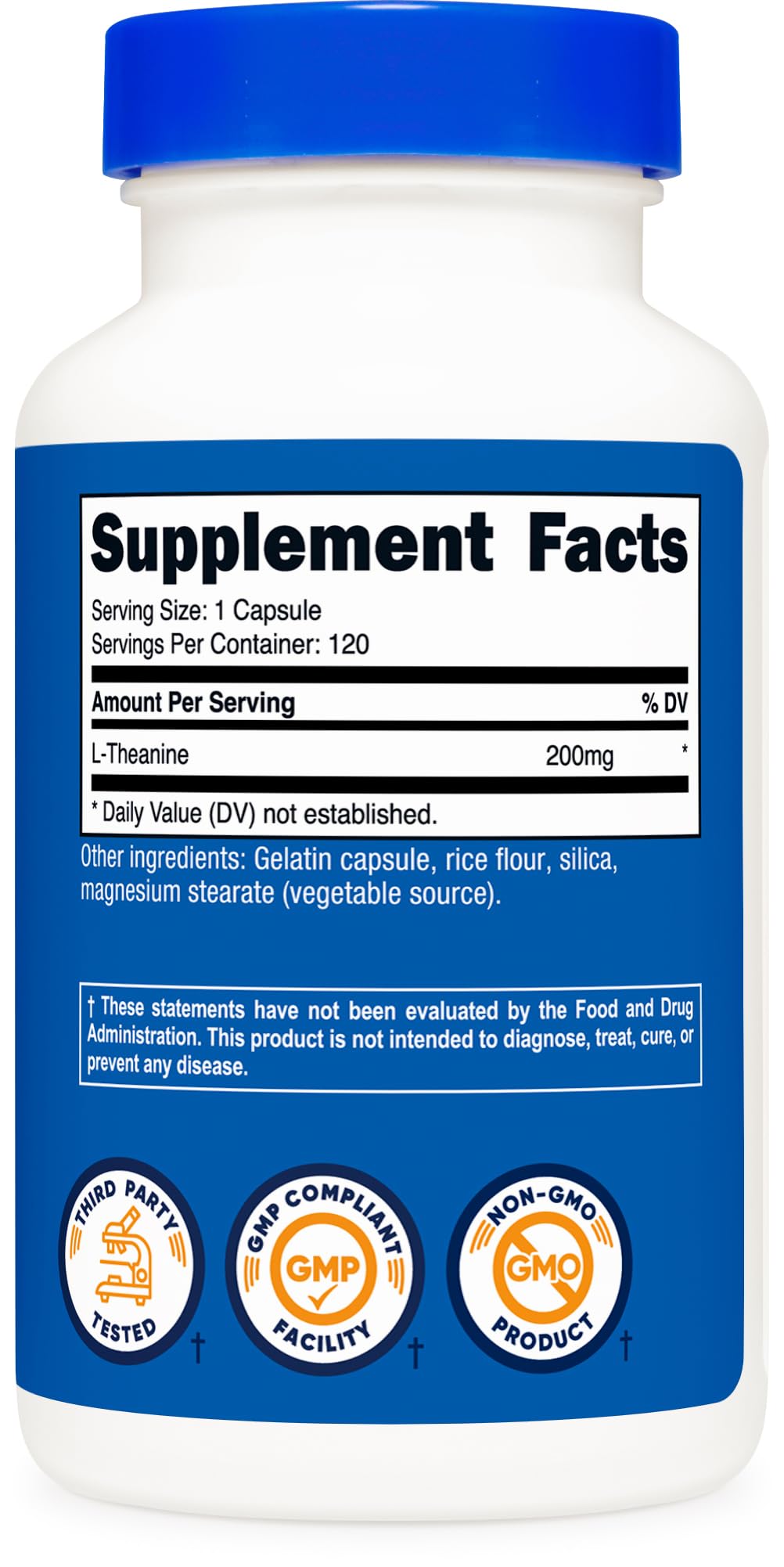 Nutricost L-Theanine 200mg - 120 Capsules | Double Strength, Non-GMO, Gluten Free