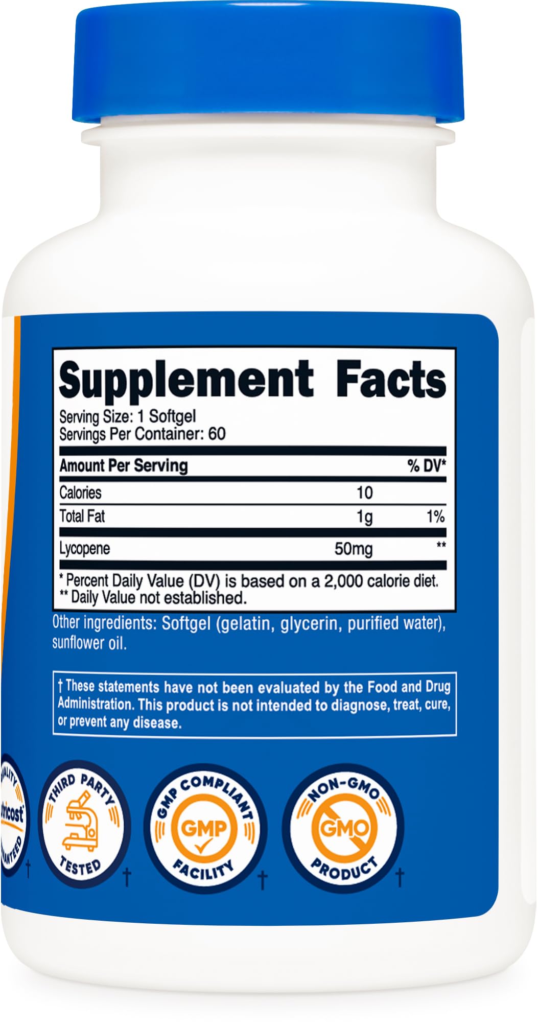 Nutricost Lycopene 50mg Softgels โ 60-Count | Non-GMO, Gluten-Free