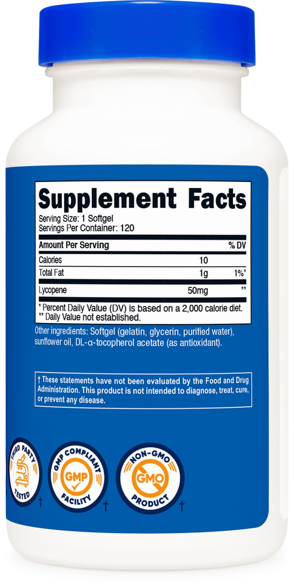 Nutricost Lycopene 50mg Softgels โ 120 Softgels | Non-GMO, Gluten-Free