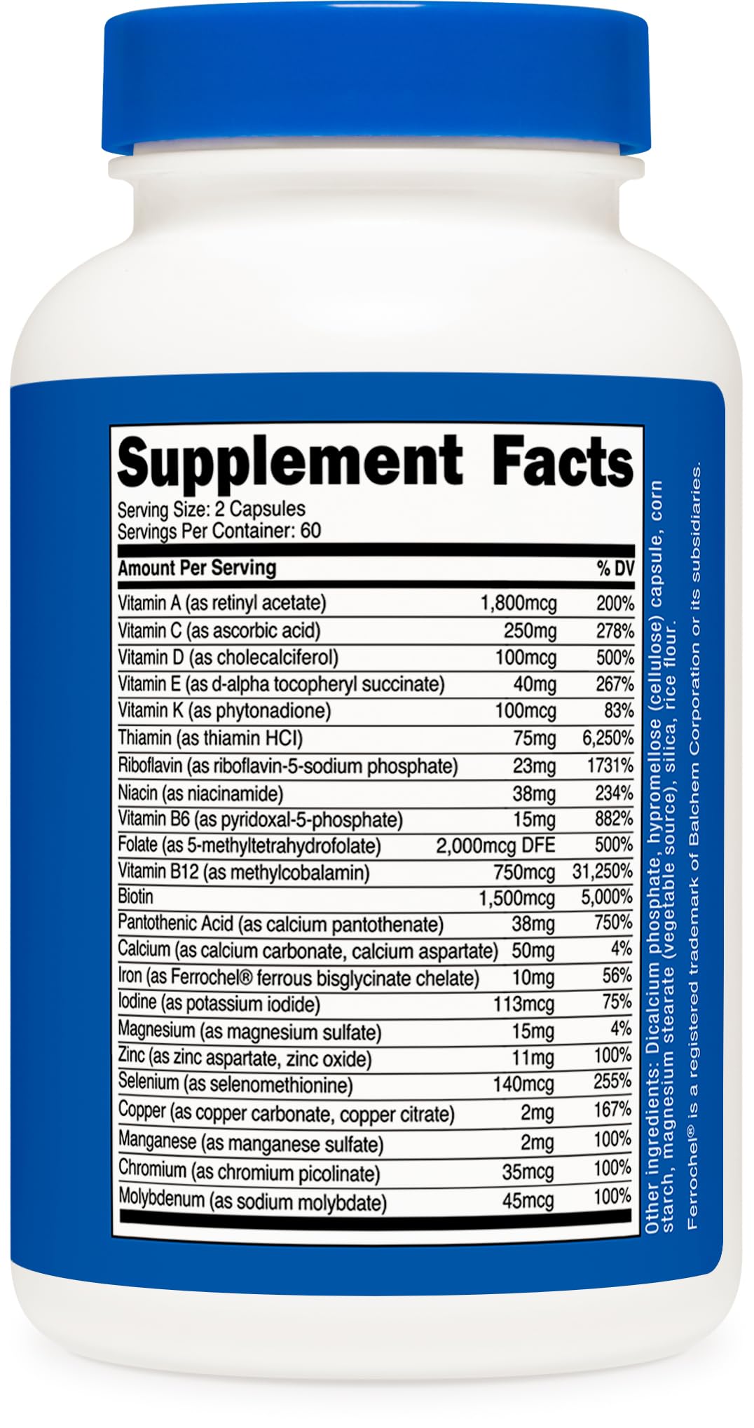 Nutricost Methylated Multivitamin โ 120 Capsules, 60 Servings | 23 Vitamins & Minerals